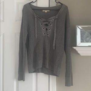 Vici Lace Up Sweater